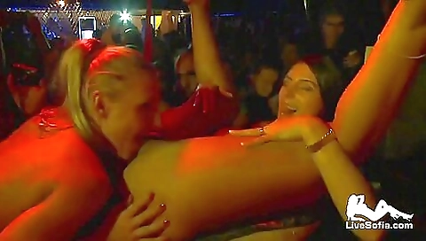 Blonde with huge boobs andscuter